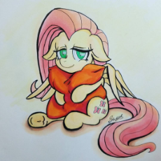 1599156__safe_artist-colon-sketchwhatyousee_fluttershy_cute_floppy ears_frog (hoof)_lidded eyes_looking at you_pegasus_pillow_pony_shyabetes_signat.jpeg
