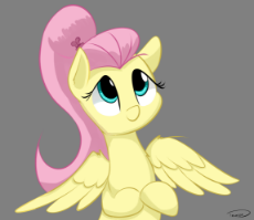 1832769__safe_artist-colon-taurson_fluttershy_alternate hairstyle_cute_female_floppy ears_gray background_looking up_mare_pegasus_pony_ponytail_shyabet.png