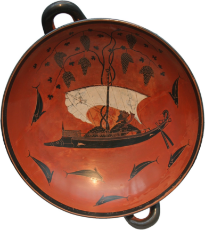 Exekias Dionysos in a Ship, Sailing Among Dolphins.jpg