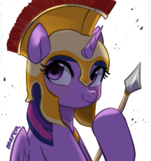 6315420__safe_artist-colon-maren_imported+from+derpibooru_twilight+sparkle_alicorn_pony_scare+master_armor_athena+sparkle_clothes_costume_.jpg