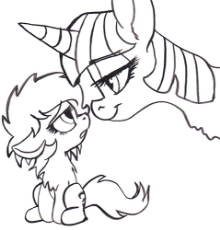 Pictured, Twilight preparing to teach Anonfilly about the reproductive organs of the female equine.jpg