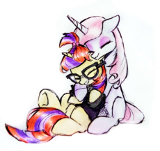 7409875__safe_artist-colon-liaaqila_imported+from+derpibooru_fleur-dash-de-dash-lis_moondancer_pony_unicorn_clothes_commission_cute_duo_duo+female_eyes+closed_f.jpg