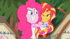 1521184__safe_screencap_pinkie pie_sunset shimmer_equestria girls_legend of everfree_crossed arms_duo_grin_hug_one eye closed_smiling.png