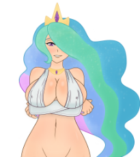 657069__solo_nudity_humanized_solo female_princess celestia_suggestive_breasts_upvotes galore_belly button_looking at you.png