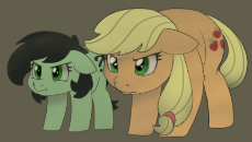 grumpy applejack and anonfilly.png