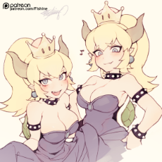 __bowser_and_bowsette_mario_series_and_new_super_mario_bros_u_deluxe_drawn_by_fishine__723e8eaea84337d9861508e0130a9188.png