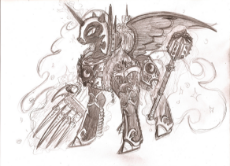 876072__safe_artist-colon-cahook2_nightmare moon_chaos_crossover_horus lupercal_lightning claw_mace_monochrome_power armor_primarch_solo_talon of horus.jpeg
