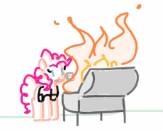 6967332__safe_artist-colon-algoatall_pinkie+pie_earth+pony_pony_animated_female_fire_mare_mouth+hold_pinktober_pinktober+2023_simple+background_smiling_solo_spa.gif
