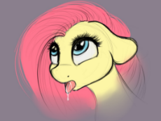 1878655__safe_artist-colon-cornelia_nelson_fluttershy_bust_cute_drool_floppy ears_gray background_looking up_simple background_sketch_solo_tongue out.jpeg