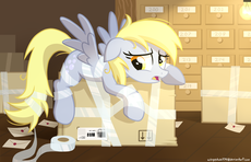 1126469__safe_artist-colon-wingedwolf94_derpy hooves_box_cardboard box_cute_derpabetes_floppy ears_frown_i just don't know what went wrong_looking at.png