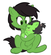 anonfilly cradling anonbabby.png