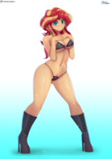 2185787__questionable_artist-colon-zelc-dash-face_sunset shimmer_human_equestria girls_alternative cutie mark placement_boots_bow_bra_breasts_busty sun.png