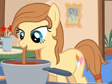391140__safe_solo_female_pony_oc_mare_oc+only_earth+pony_animated_cutie+mark_gif_flower_mouth+hold_oc-colon-cream+heart_cooking_artist-colon-jan_butt.gif