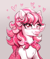 3411479__safe_artist-colon-confetticakez_horse_-colon-p_barely+pony+related_blushing_bowtie_candi+wild+manes_cute_female_gray+background_heart_mare_simple+backg.jpg