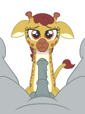 1446653__explicit_artist-colon-selenophile_gina_fluttershy leans in_spoiler-colon-s07e05_animated_bedroom eyes_bestiality_blushing_erecti.gif