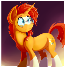 1951467__safe_artist-colon-tehshockwave_sunburst_pony_unicorn_g4_cute_facial+hair_glasses_goatee_high+res_male_smiling_solo_stallion_sunbetes.png