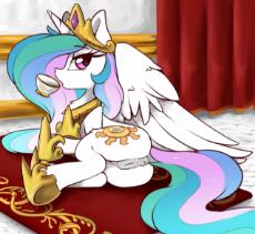 2297239__explicit_artist-colon-arjinmoon_princess celestia_alicorn_anus_chest fluff_cup_dock_female_food_high res_looking at you_looking .jpg