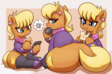 6923755__suggestive_artist-colon-pabbley_imported+from+derpibooru_ms-dot-+harshwhinny_earth+pony_pony_bottomless_bread_butt_butt+focus_clothes_eating_female_foo.jpg