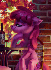 1660483__safe_artist-colon-holivi_berry punch_berryshine_oc_oc-colon-share dast_alcohol_chair_commission_duo_earth pony_female_floppy ears_leaves_looki11.jpeg