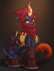 7397894__safe_artist-colon-witchtaunter_imported+from+derpibooru_oc_oc+only_kirin_armor_boots_clothes_commission_female_gradient+background_hood_k.png