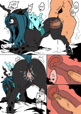1692853__explicit_artist-colon-rikose_queen chrysalis_anus_changeling_changeling queen_comic_crotchboobs_dialogue_eyes closed_female_female focus_heart.png