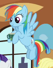 1431142__safe_screencap_applejack_rainbow+dash_rarity_fluttershy+leans+in_spoiler-colon-s07e05_animated_cropped_cup_cute_dashabetes_drink_flying_food_g.gif
