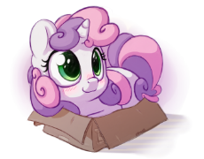 1211842__safe_artist-colon-bobdude0_sweetie+belle_pony_unicorn_-colon-3_behaving+like+a+cat_blushing_box_cute_diasweetes_female_kitty+belle_pony+in+a+box_prone_.png