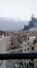 Breaking Syria Idlib - Footage of Russian warplanes using cluster bombs.webm