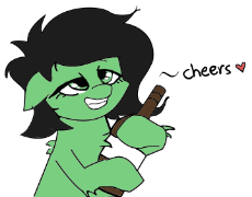 1510438__safe_artist-colon-kitty_artist-colon-plunger_oc_oc-colon-filly anon_oc only_alcohol_beer_cheers_drunk_female_filly_happy_heart_pony_recolor_re.png