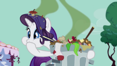 1713187__safe_screencap_rarity_party of one_cropped_not fabulous_smell_smelly_solo_stink lines_stinky_trash can.png