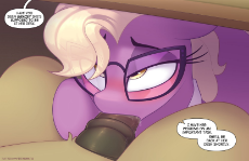 3193__explicit_artist-colon-shinodage_grace+manewitz_earth+pony_pony_blowjob_blushing_dialogue_drool_female_glasses_horsecock_knowing+her+place_lidded+eyes_l.jpg