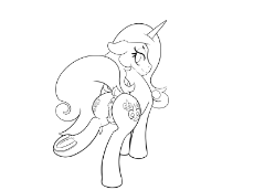 13_Fleur de Lis, a tall white unicorn mare with bare ponut Drawn by Lurker.png