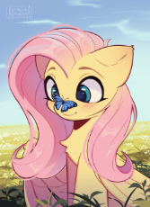 3740676__safe_artist-colon-kotikovka_derpibooru+import_fluttershy_butterfly_insect_pegasus_pony_g4_blushing_butterfly+on+nose_female_image_insect+on+no.jpeg