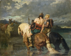 Évariste-Vital Luminais (1822-1896) Goths cross a river – oil on panel.jpg