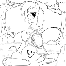 1209282__safe_artist-colon-graboiidz_black and white_earth pony_epona_female_grayscale_mare_monochrome_ponified_pony_saddle_smiling_solo_tail wrap_the .png