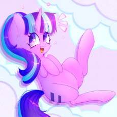 7509395__safe_artist-colon-sharkbarkbarkk_imported+from+derpibooru_starlight+glimmer_pony_unicorn_belly_equal+cutie+mark_horn_legs+in+air_lying+down_on+back_pin.png