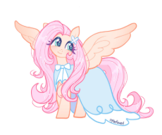 3794441__safe_artist-colon-lilytheflowerl_derpibooru+import_fluttershy_pegasus_pony_g4_female_image_jpeg_simple+background_solo_spread+wings_white+back.jpeg
