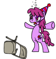 1229216__safe_berry+punch_berryshine_solo_hat_artist+needed_chair_drunk_party+hat_come+at+me+bro_folding+chair_steel+chair_belligerent.png